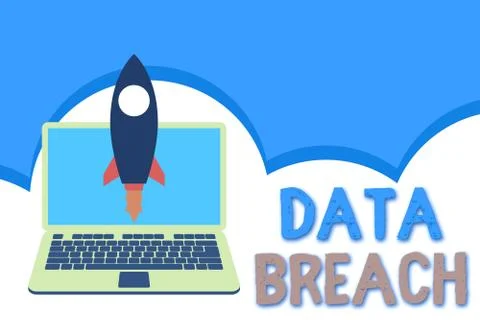 Conceptual hand writing showing Data Breach. Business photo text security Stockillustratie