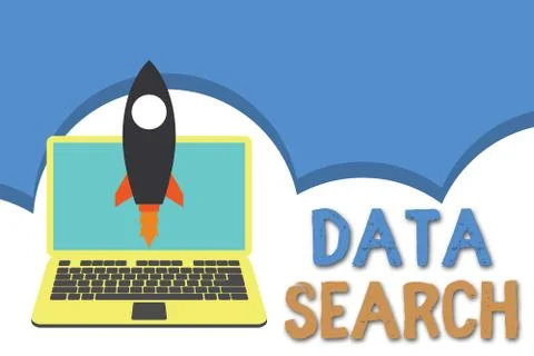 Conceptual hand writing showing Data Search. Business photo text gathers and Stock Illustration