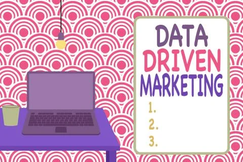 Conceptual hand writing showing Data Driven Marketing. Business photo showcasing イラスト素材