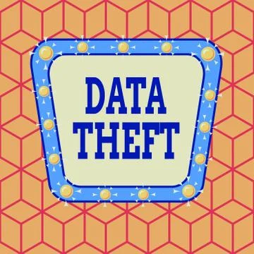 Conceptual hand writing showing Data Theft. Business photo showcasing illegal Illustrazione stock