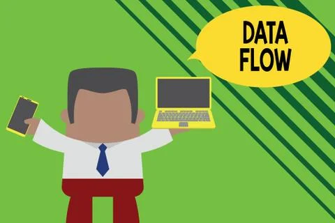 Conceptual hand writing showing Data Flow. Business photo showcasing the イラスト素材