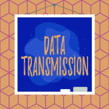 Conceptual hand writing showing Data Transmission. Business photo text sending Illustrazione stock