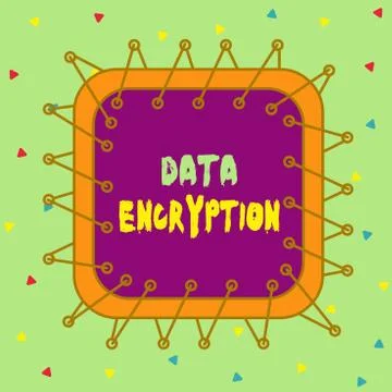Conceptual hand writing showing Data Encryption. Business photo showcasing Illustrazione stock