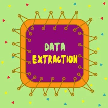Conceptual hand writing showing Data Extraction. Business photo showcasing act Stock Illustration