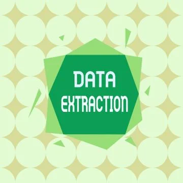 Conceptual hand writing showing Data Extraction. Business photo text act or Stock Illustration