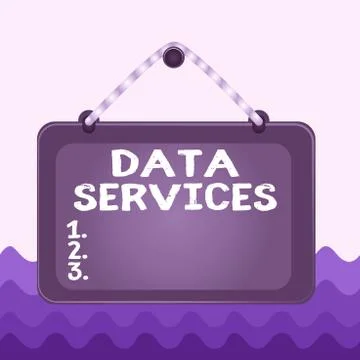 Conceptual hand writing showing Data Services. Business photo showcasing 库存插图
