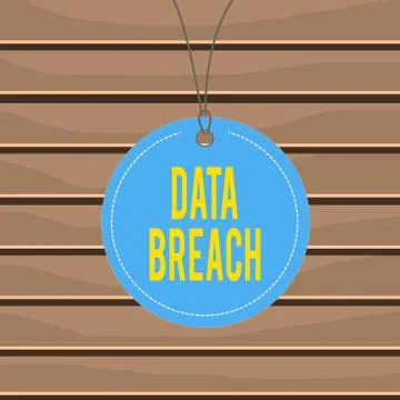 Conceptual hand writing showing Data Breach. Business photo text incident in Stock Illustration