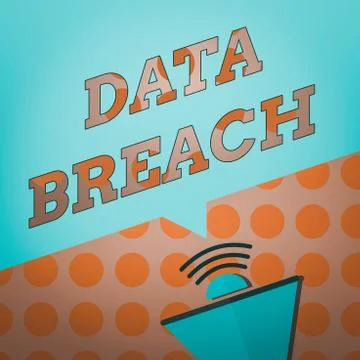 Conceptual hand writing showing Data Breach. Business photo text unauthorized Illustrazione stock