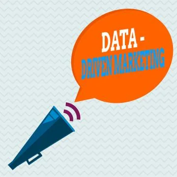 Conceptual hand writing showing Data driven Marketing. Business photo showcasing Stock Illustration
