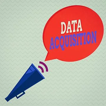 Conceptual hand writing showing Data Acquisition. Business photo showcasing way Stock Illustration
