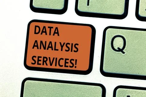 Conceptual hand writing showing Data Analysis Services. Business photo text an Stock Photos