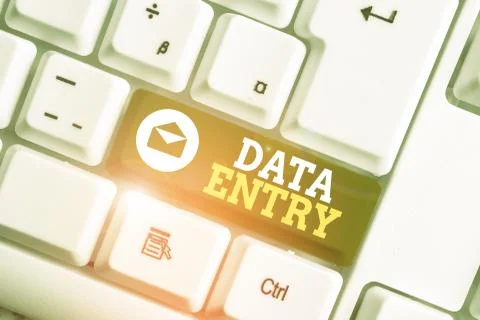 Conceptual hand writing showing Data Entry. Business photo text process of Stock Photos