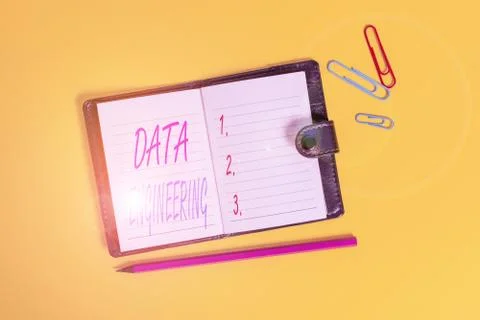 Conceptual hand writing showing Data Engineering. Business photo text data Stock Photos