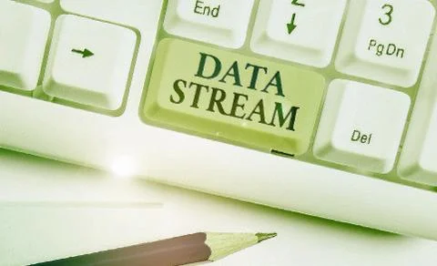 Conceptual hand writing showing Data Stream. Business photo showcasing sequence Stock Photos