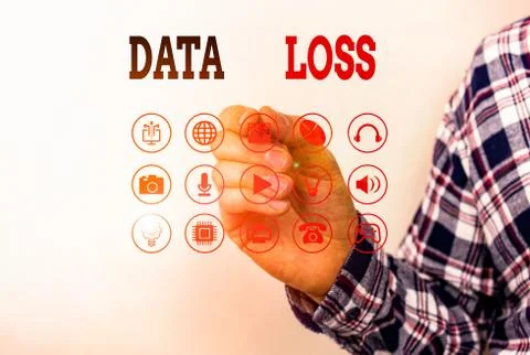Conceptual hand writing showing Data Loss. Business photo text process or event Foto stock
