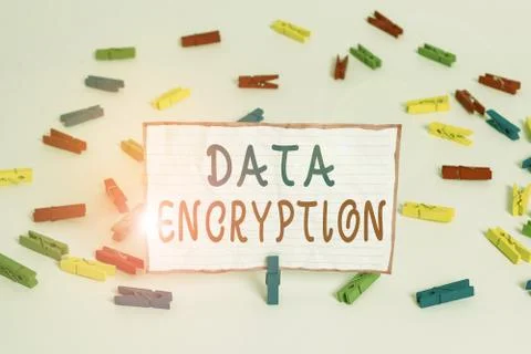 Conceptual hand writing showing Data Encryption. Business photo text Conversion Stock Photos