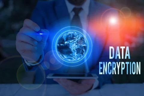 Conceptual hand writing showing Data Encryption. Business photo showcasing Foto stock