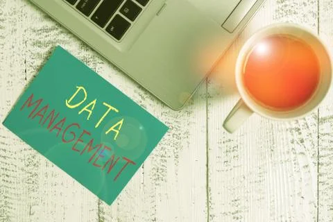 Conceptual hand writing showing Data Management. Business photo text disciplines Foto stock