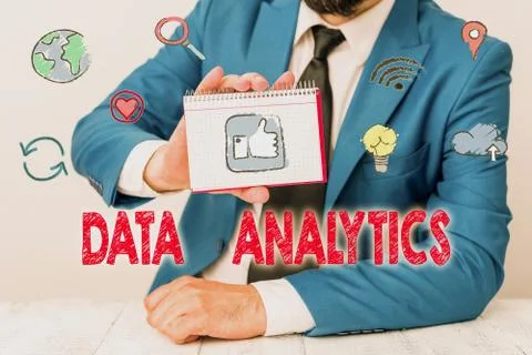 Conceptual hand writing showing Data Analytics. Business photo text process of Foto stock