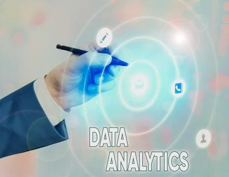 Conceptual hand writing showing Data Analytics. Business photo text process of Stock Photos