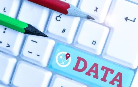 Conceptual hand writing showing Data. Business photo text Piece of information Stockfoto's