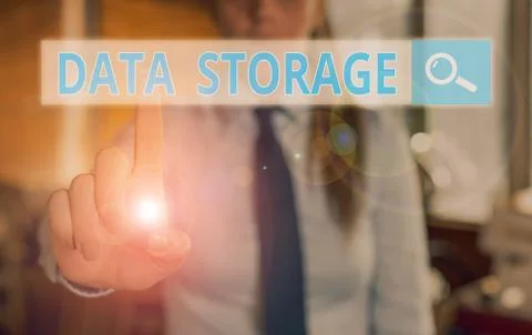 Conceptual hand writing showing Data Storage. Business photo showcasing the act Foto stock
