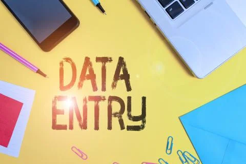 Conceptual hand writing showing Data Entry. Business photo text process of Stock Photos