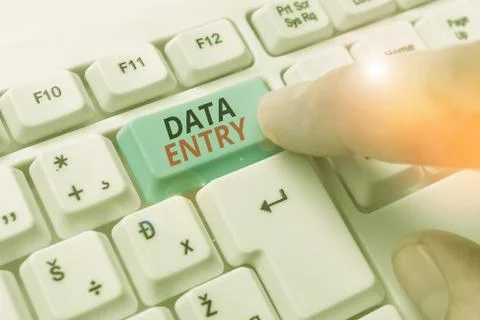 Conceptual hand writing showing Data Entry. Business photo showcasing process of Stock Photos