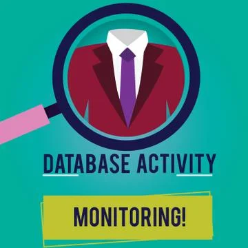 Conceptual hand writing showing Database Activity Monitoring. Business photo 스톡 일러스트