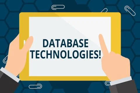 Conceptual hand writing showing Database Technologies. Business photo showcasing Stock Illustration