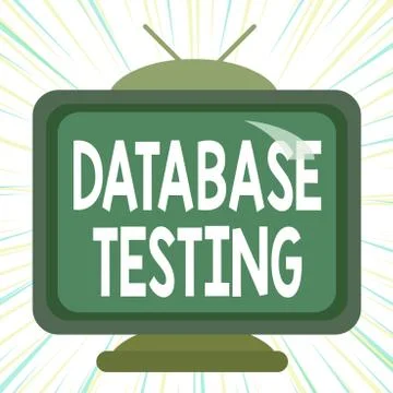Conceptual hand writing showing Database Testing. Business photo text involves Illustrazione stock