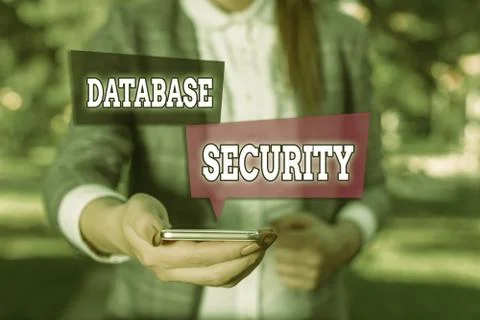 Conceptual hand writing showing Database Security. Business photo showcasing 写真素材