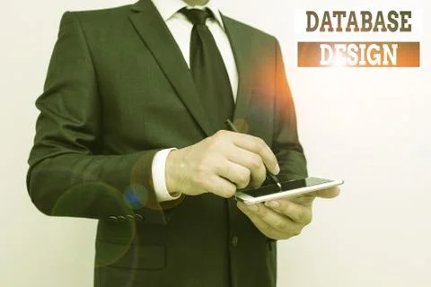 Conceptual hand writing showing Database Design. Business photo text Stock Photos