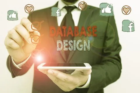 Conceptual hand writing showing Database Design. Business photo text Stock Photos