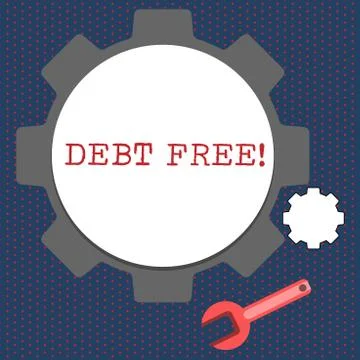 Conceptual hand writing showing Debt Free. Business photo showcasing does not Stock Illustration