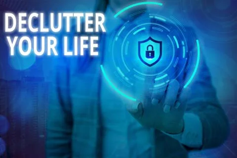 Conceptual hand writing showing Declutter Your Life. Business photo showcasing Foto stock