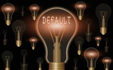 Conceptual hand writing showing Default. Business photo text Failure to fulfill Stock Illustration
