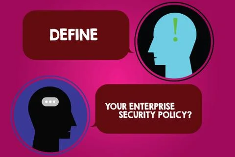 Conceptual hand writing showing Define Your Enterprise Security Policy. Business Illustrazione stock