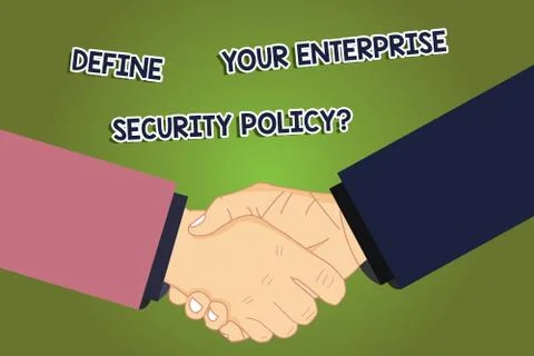 Conceptual hand writing showing Define Your Enterprise Security Policy. Business Illustrazione stock