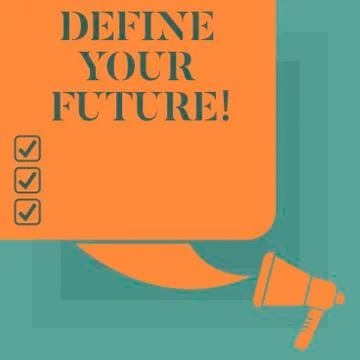 Conceptual hand writing showing Define Your Future. Business photo text events Illustrazione stock