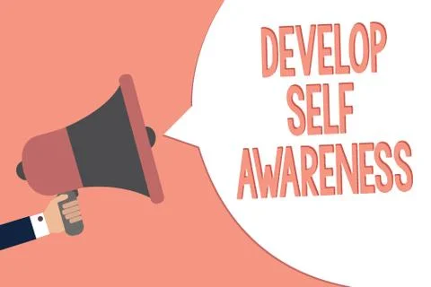 Conceptual hand writing showing Develop Self Awareness. Business photo text i Stockillustratie