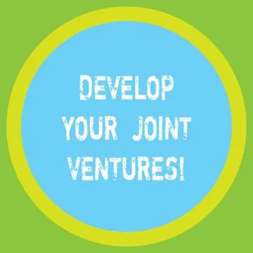 Conceptual hand writing showing Develop Your Joint Ventures. Business photo Stock Illustration