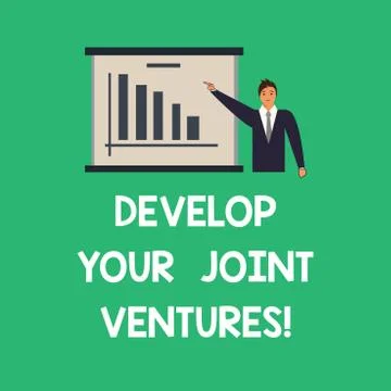 Conceptual hand writing showing Develop Your Joint Ventures. Business photo text Stock Illustration