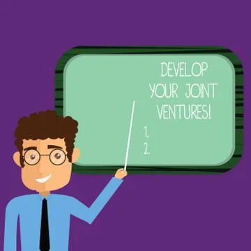 Conceptual hand writing showing Develop Your Joint Ventures. Business photo Stock Illustration