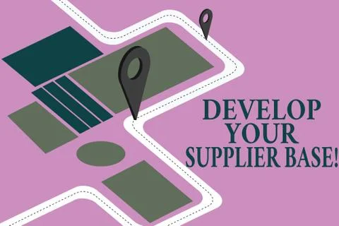 Conceptual hand writing showing Develop Your Supplier Base. Business photo イラスト素材