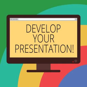 Conceptual hand writing showing Develop Your Presentation. Business photo 스톡 일러스트