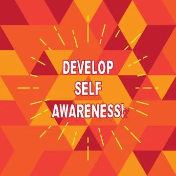 Conceptual hand writing showing Develop Self Awareness. Business photo text Stock Illustration