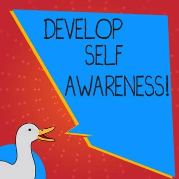 Conceptual hand writing showing Develop Self Awareness. Business photo text Stock Illustration