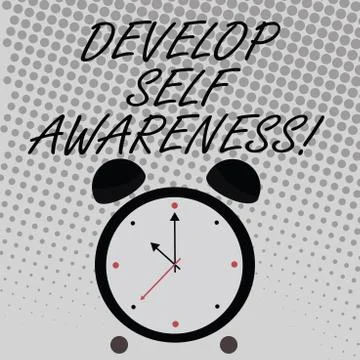 Conceptual hand writing showing Develop Self Awareness. Business photo text 스톡 일러스트