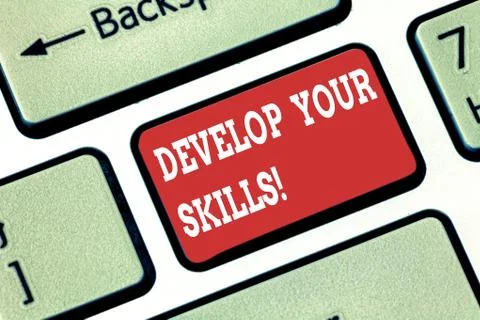 Conceptual hand writing showing Develop Your Skills. Business photo showcasing Stock Photos